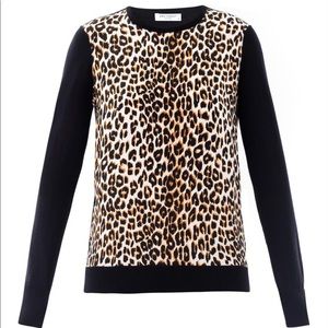 Equipment Silk Leopard Sweater - XS